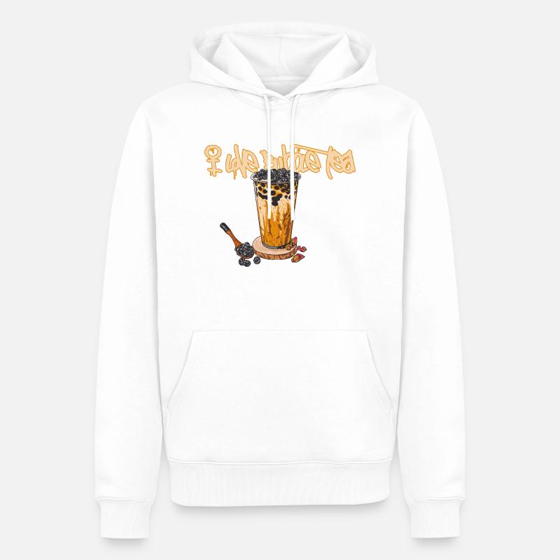Bubble Tea // Illustration - Männer Premium Bio Hoodie - Weiß