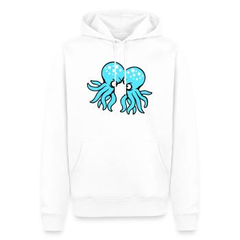 2 Octopus Amis Deux Combattants Ennemis Rivaux - Sweat à capuche Premium bio Homme - blanc - Devant - Nico (187cm)