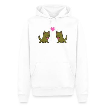 hund comic liebe - Männer Premium Bio Hoodie - Weiß - Vorne - Nico (187cm)