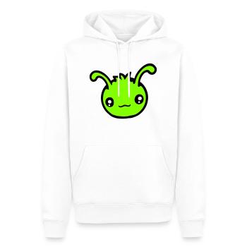 Chenille Alien Mignon Petit Monstre Sourire Heureux - Sweat à capuche Premium bio Homme - blanc - Devant - Nico (187cm)