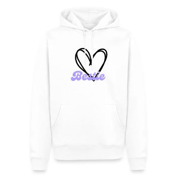 Bestie Herz lila - Freundschaft - Männer Premium Bio Hoodie - Weiß - Vorne - Nico (187cm)