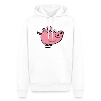 flying pig - Männer Premium Bio Hoodie - Weiß - Vorne - Nico (187cm)