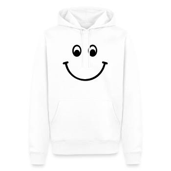 Smiley - Männer Premium Bio Hoodie - Weiß - Vorne - Nico (187cm)