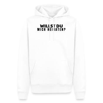 willst du mich heiraten? - Männer Premium Bio Hoodie - Weiß - Vorne - Nico (187cm)