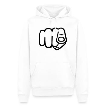 Toi - doigt - Sweat à capuche Premium bio Homme - blanc - Devant - Nico (187cm)