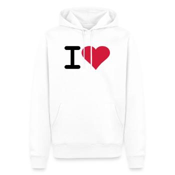 love2 - Männer Premium Bio Hoodie - Weiß - Vorne - Nico (187cm)