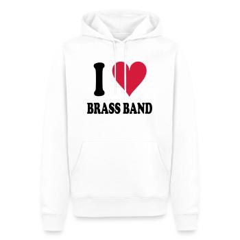 I love Brass Band - Männer Premium Bio Hoodie - Weiß - Vorne - Nico (187cm)