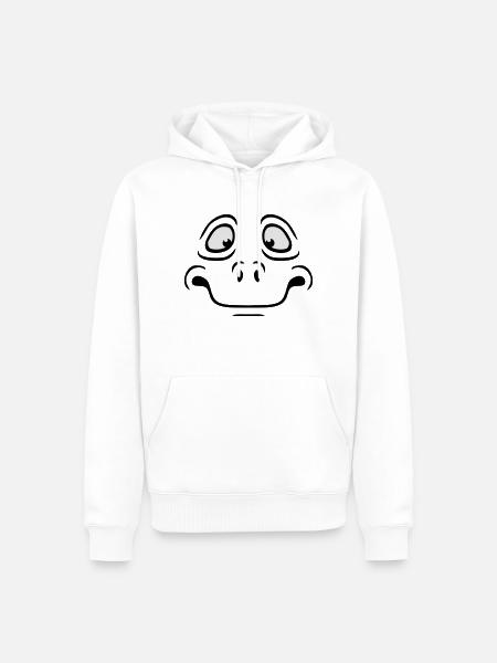 Insecure Anxious Comic Cartoon Face - Men’s Premium Organic Hoodie - white