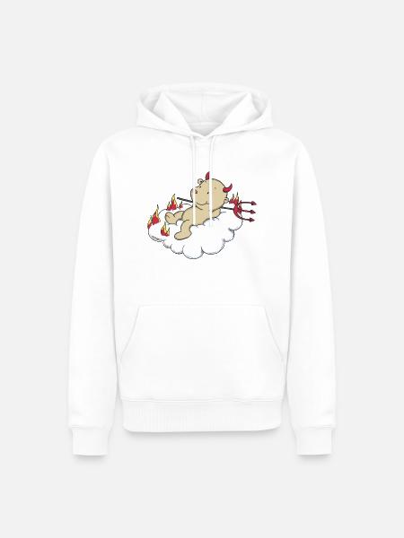 Engel_Teufel03 - Männer Premium Bio Hoodie - Weiß