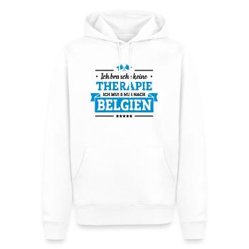 Nur nach Belgien - Männer Premium Bio Hoodie - Weiß - Vorne - Nico (187cm)