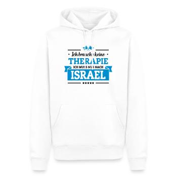 Nur nach Israel - Männer Premium Bio Hoodie - Weiß - Vorne - Nico (187cm)