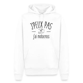 Je peux pas j'ai motocross - Sweat à capuche Premium bio Homme - blanc - Devant - Nico (187cm)