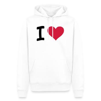 i love - Männer Premium Bio Hoodie - Weiß - Vorne - Nico (187cm)