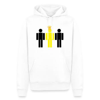 der König 3c - Männer Premium Bio Hoodie - Weiß - Vorne - Nico (187cm)