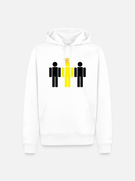 3c roi - Sweat à capuche Premium bio Homme - blanc