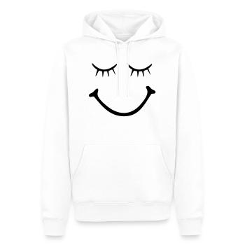 smiley - smile - Sweat à capuche Premium bio Homme - blanc - Devant - Nico (187cm)