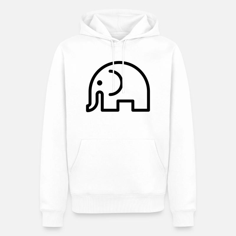 Еlefant - Männer Premium Bio Hoodie - Weiß
