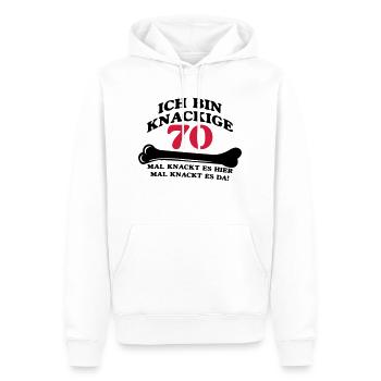 Geburtstag - Ich bin Knackige 70 - Männer Premium Bio Hoodie - Weiß - Vorne - Nico (187cm)