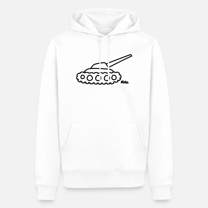 Panzer - Männer Premium Bio Hoodie - Weiß