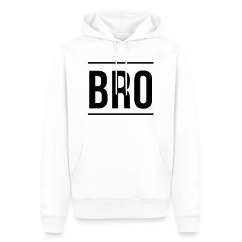 Bro - Männer Premium Bio Hoodie - Weiß - Vorne - Nico (187cm)