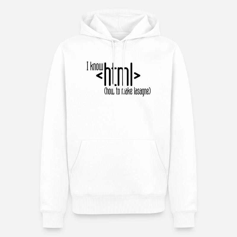 je sais html - Sweat à capuche Premium bio Homme - blanc