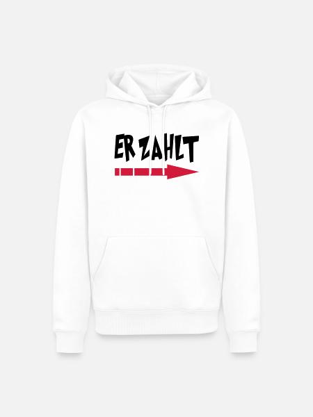 er_zahlt - Sweat à capuche Premium bio Homme - blanc