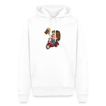 Bier Fass - Männer Premium Bio Hoodie - Weiß - Vorne - Nico (187cm)