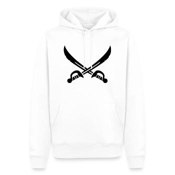 saebel_1__f1 - Männer Premium Bio Hoodie - Weiß - Vorne - Nico (187cm)