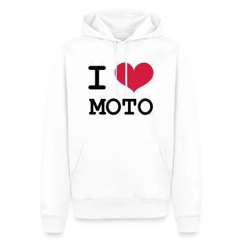 Ich liebe Motorräder! - Männer Premium Bio Hoodie - Weiß - Vorne - Nico (187cm)