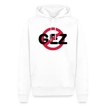 Anti GEZ - Männer Premium Bio Hoodie - Weiß - Vorne - Nico (187cm)