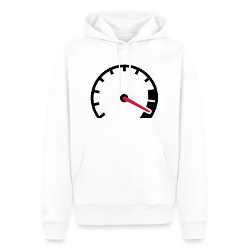 Compteur vitesse - Sweat à capuche Premium bio Homme - blanc - Devant - Nico (187cm)