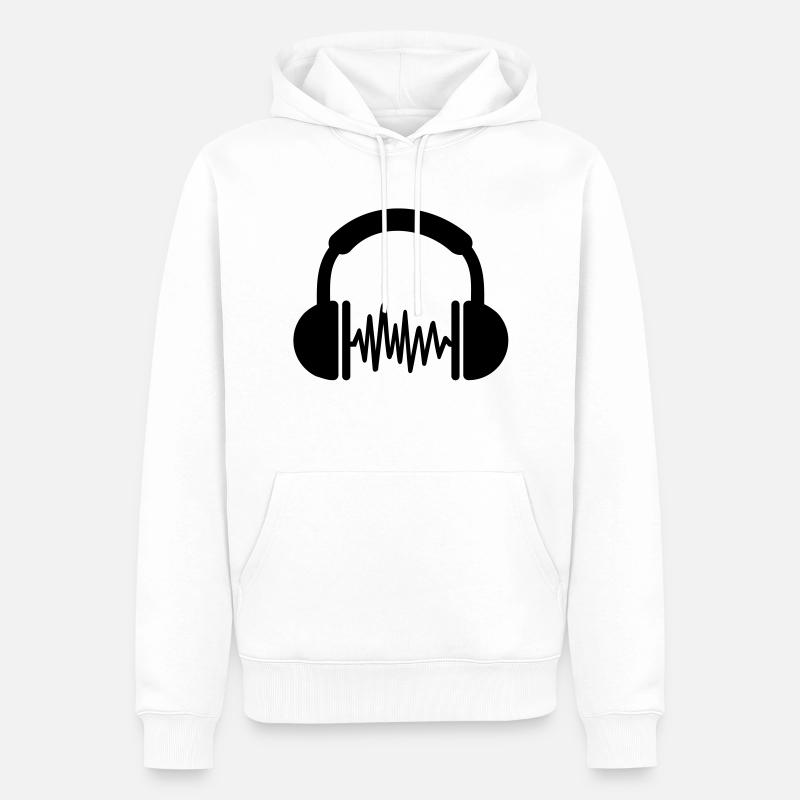 Kopfhörer - Männer Premium Bio Hoodie - Weiß