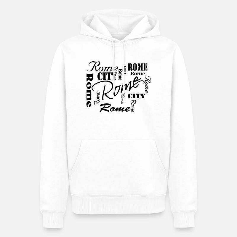 Rome - Sweat à capuche Premium bio Homme - blanc