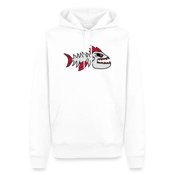 Fish Bone Punk Monster - Männer Premium Bio Hoodie - Weiß - Vorne - Nico (187cm)