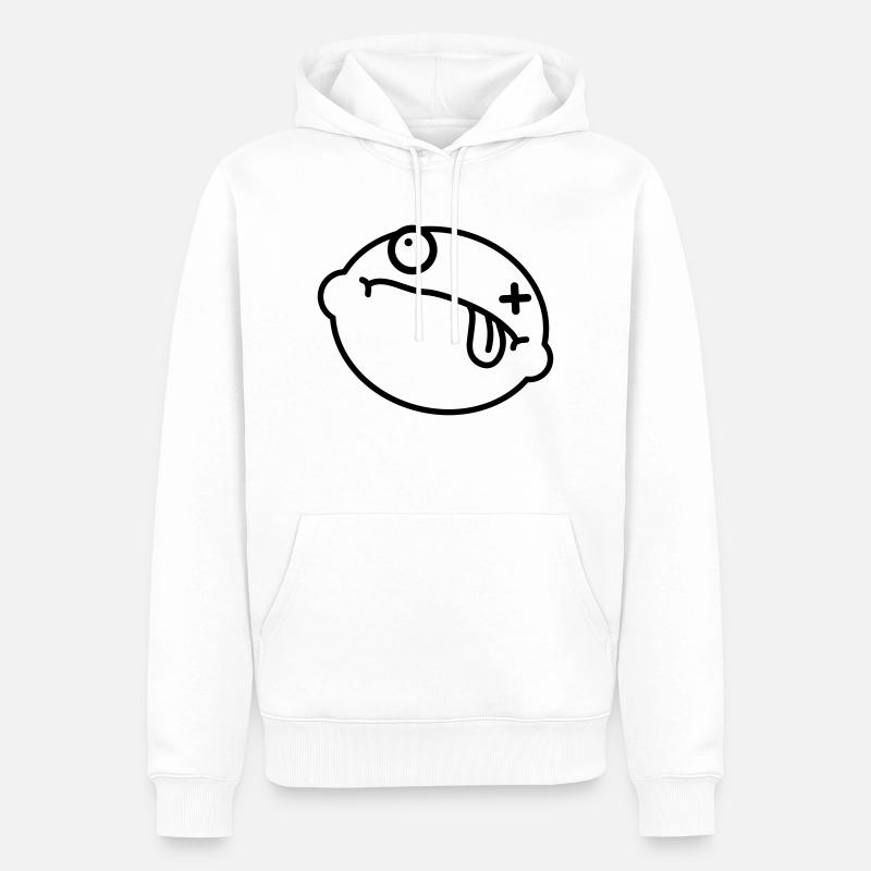 Dead Lemon Smiley - Männer Premium Bio Hoodie - Weiß