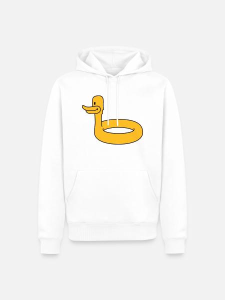 Duck Swimming Ring - Men’s Premium Organic Hoodie - white