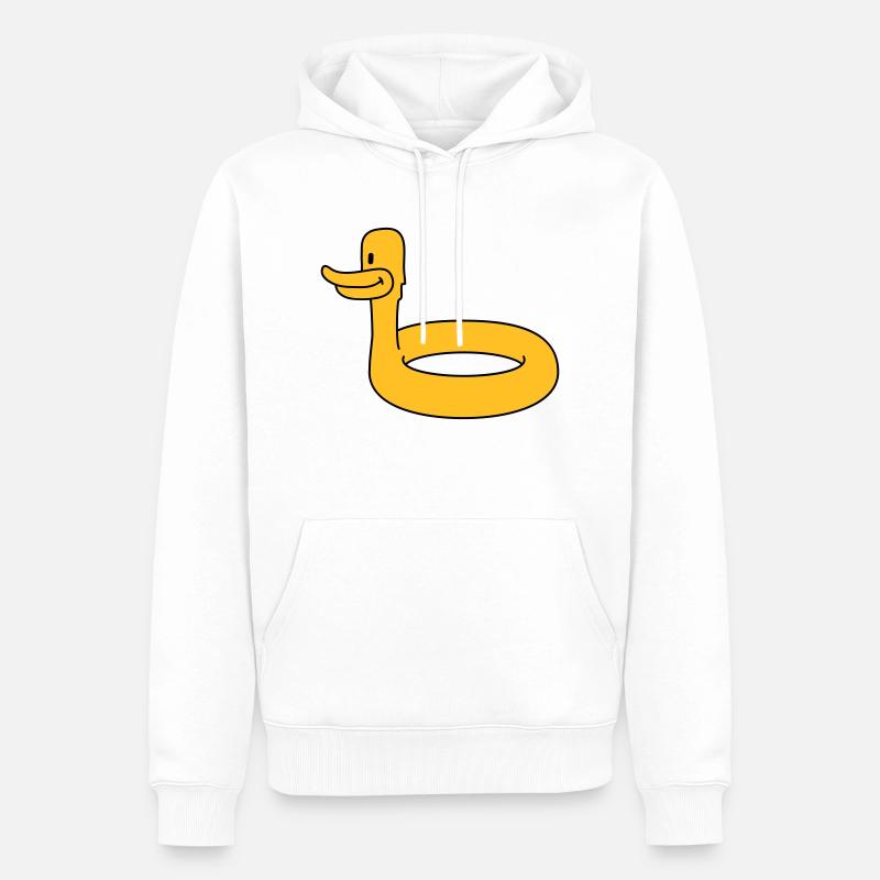 Duck Swimming Ring - Männer Premium Bio Hoodie - Weiß