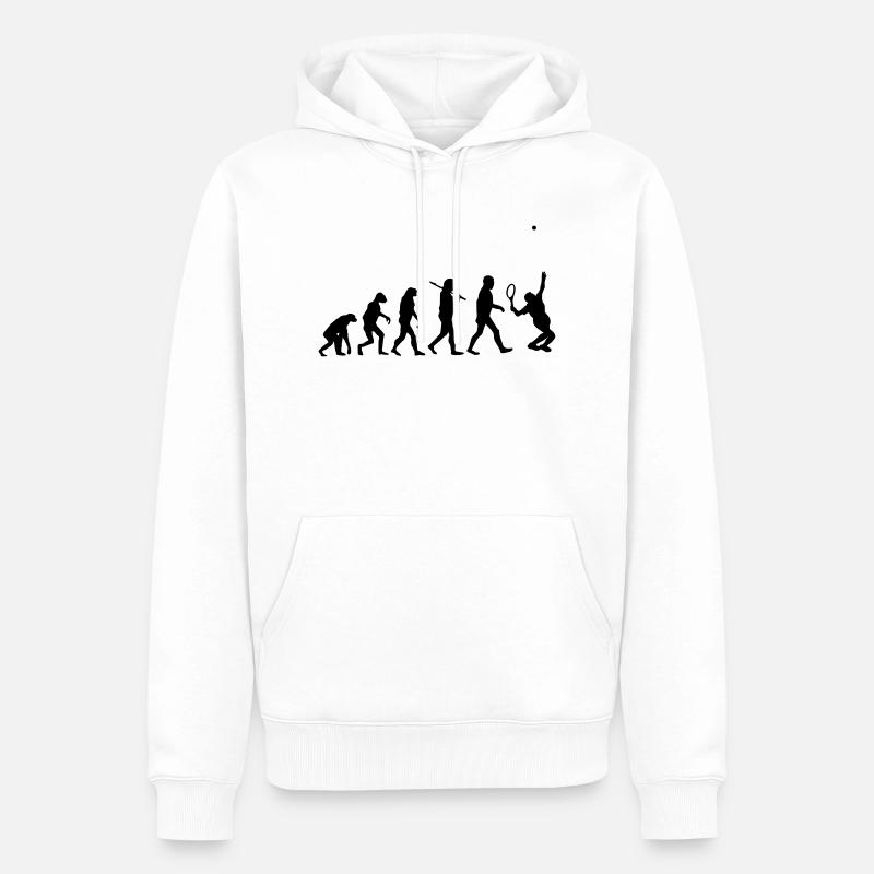 evolution tennis - Sweat à capuche Premium bio Homme - blanc