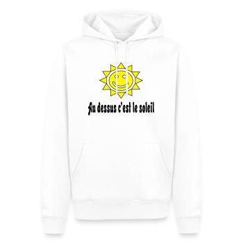 Au dessus c'est le soleil - Men’s Premium Organic Hoodie - white - Front - Nico (187cm)