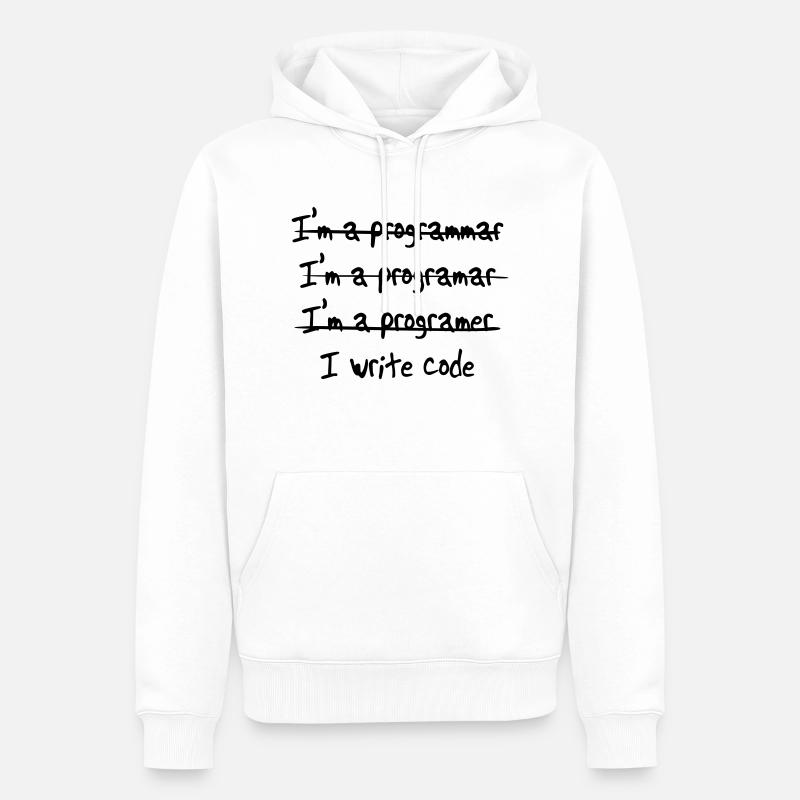 I'm programmer. I write code - Men’s Premium Organic Hoodie - white