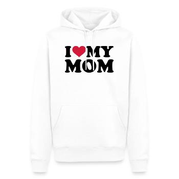 I love my Mom - Sweat à capuche Premium bio Homme - blanc - Devant - Nico (187cm)