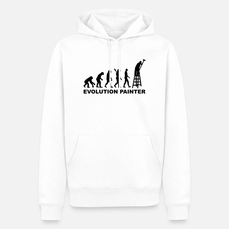 Evolution Painter - Men’s Premium Organic Hoodie - white