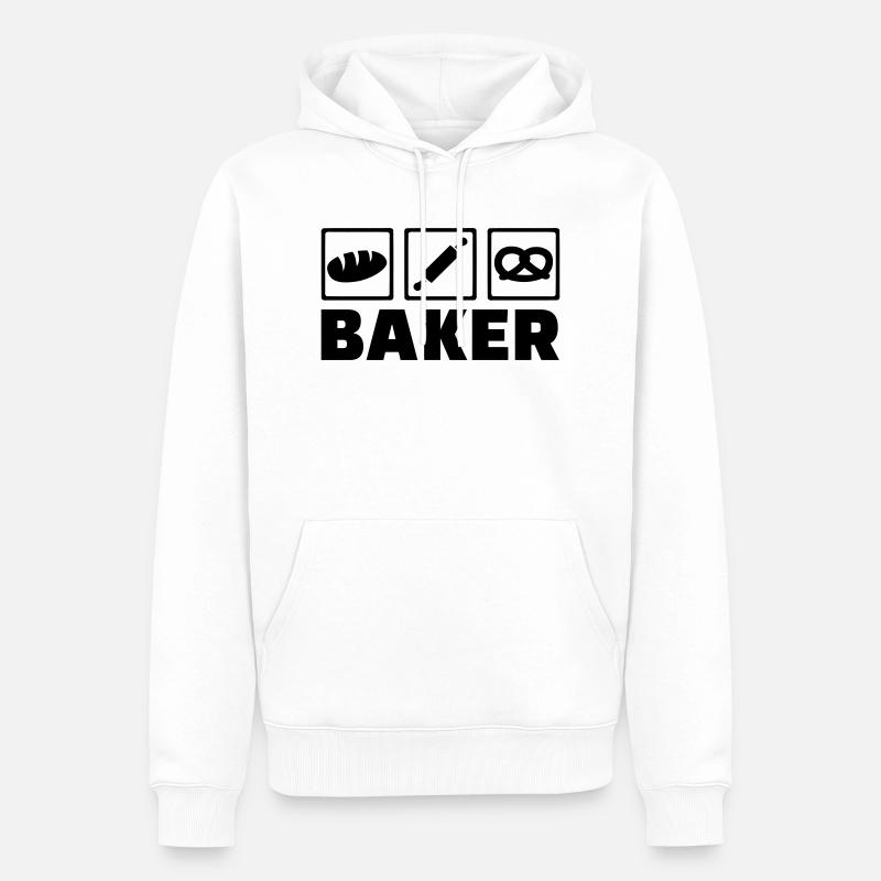 Baker - Sweat à capuche Premium bio Homme - blanc