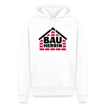 Bauherrin - Männer Premium Bio Hoodie - Weiß - Vorne - Nico (187cm)