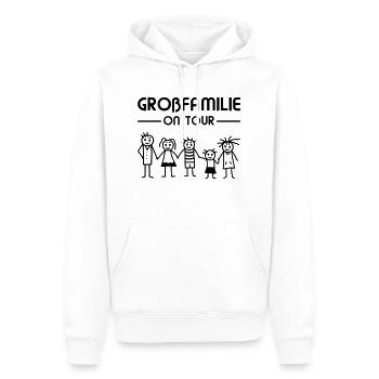 Strichmännchen - Großfamilie on tour - Männer Premium Bio Hoodie - Weiß - Vorne - Nico (187cm)