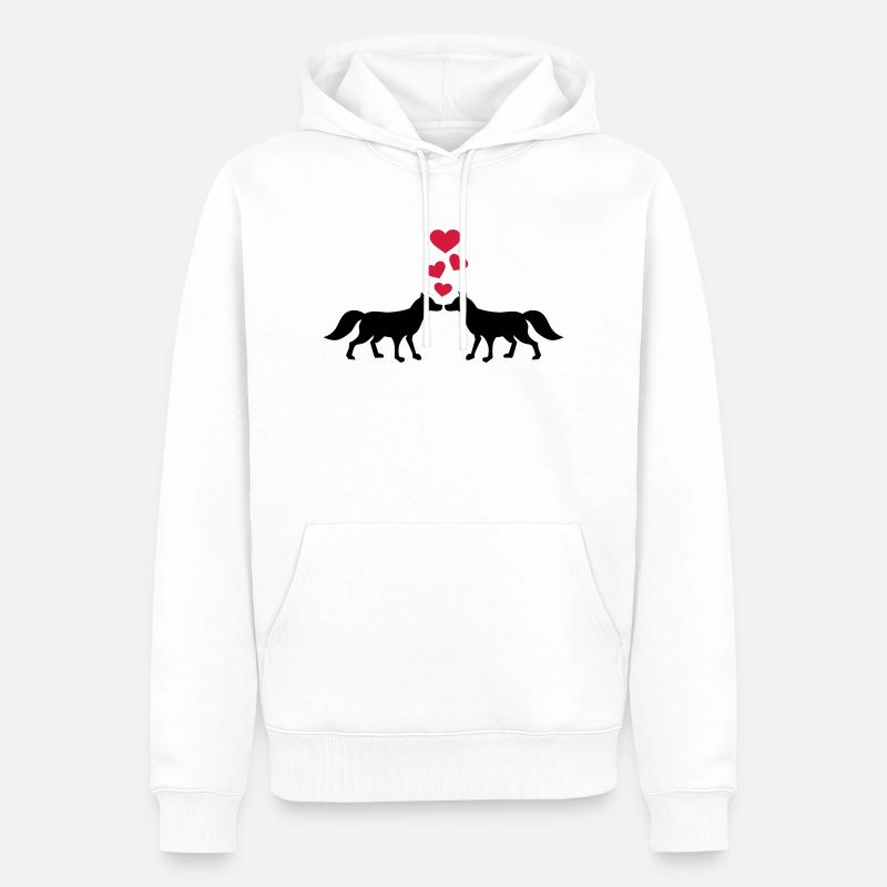 Renard - Sweat à capuche Premium bio Homme - blanc