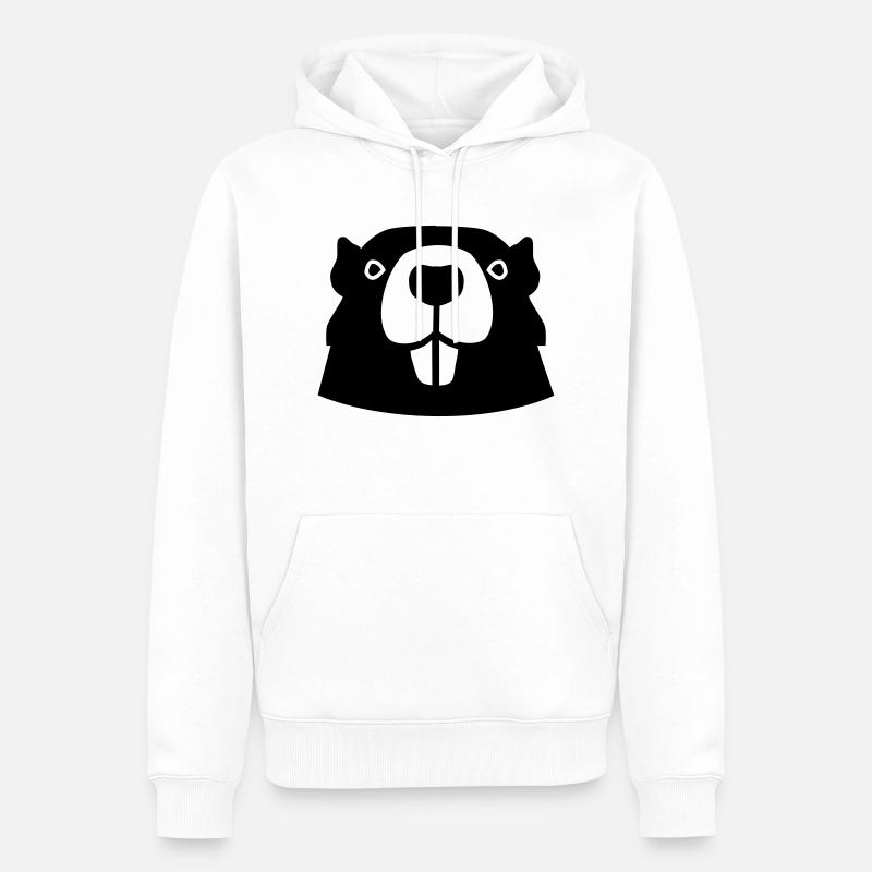 Biber - Männer Premium Bio Hoodie - Weiß