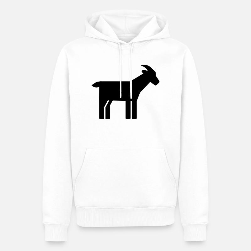Chèvre - Sweat à capuche Premium bio Homme - blanc
