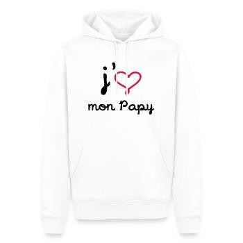 J'aime mon Papy [ Bébé / Naissance ] - Sweat à capuche Premium bio Homme - blanc - Devant - Nico (187cm)