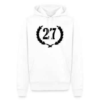 lorbeerkranz_27 - Männer Premium Bio Hoodie - Weiß - Vorne - Nico (187cm)